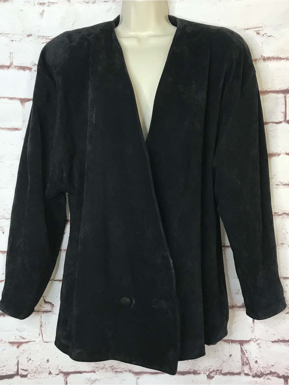 J. FOSS 80’s Vintage Black Suede jacket Size Small - Picture 16 of 16
